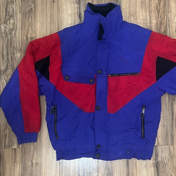 Vintage Helly Hansen Purple and Red Puffer Jacket Europa Sz L - Picture 1 of 9